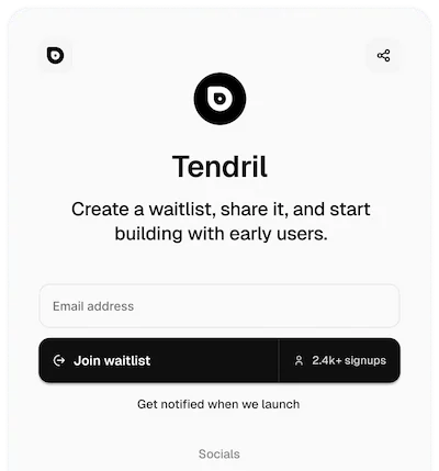 Tendril card example