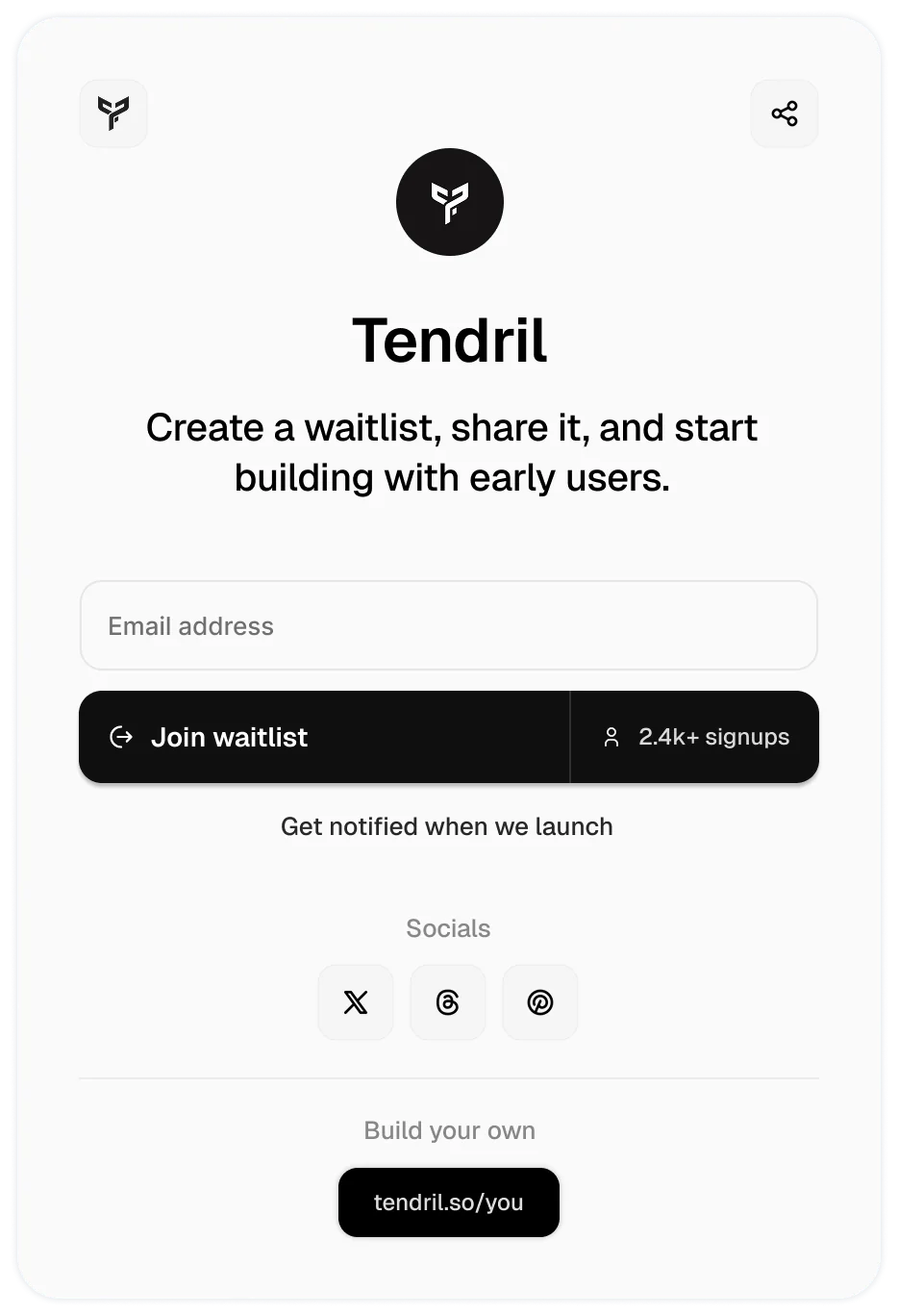 Waitlist card preview