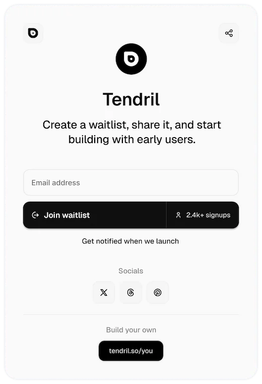Waitlist card preview